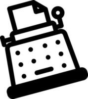 Isolated Typewriter Icon in Line Art. vector