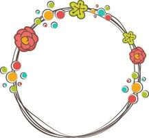 Rounded floral design frame. vector