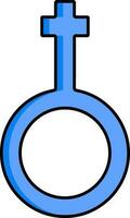 Female Gender Symbol icon in Blue color. vector