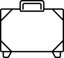 Flat style Briefcase icon in line art. vector