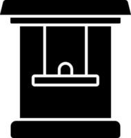 boleto cabina icono en negro y blanco color. vector