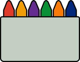 Colorful crayons illustration in flat style. vector