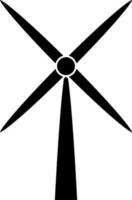 Black windmill on white background. vector