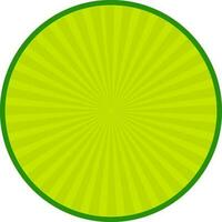 Green sticker, tag or label design with rays. vector