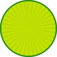 Green sticker, tag or label design with rays. vector