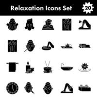 Glyph Style Set Of Relaxation Icon Or Symbol. vector