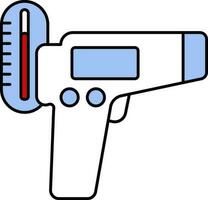 infrarrojo pistola y mercurio escala para termómetro icono en azul y rojo color. vector
