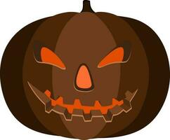 Scary pumpkin for Halloween concept. vector