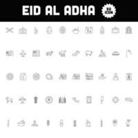 Illustration Of 50 Eid Al Adha Icon Set In Line Art. vector