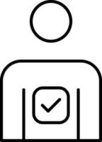 Confirm Or Select Man Icon In Line Art. vector