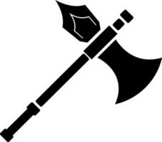 Weapon axe in black and white color. vector