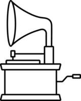 Gramophone Icon In Line Art. vector