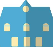 Building in blue and cream color. vector
