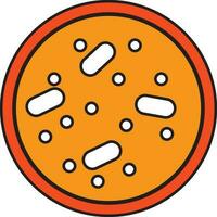 Orange and yellow bacteria in flat style. vector