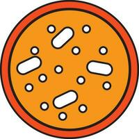 Orange and yellow bacteria in flat style. vector