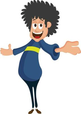 Flat illustration of a cheerful man.