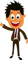 Cartoon character of a happy businessman. vector