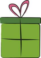 Illustration of a green gift box. vector