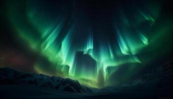 aventuras en el majestuoso estrella campo de el ártico paisaje generado por ai foto