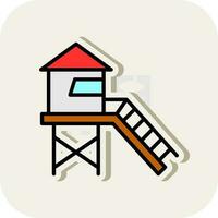 Lifeguard tower Vector Icon Design