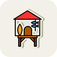 Beach hut Vector Icon Design