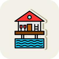 Beach hut Vector Icon Design