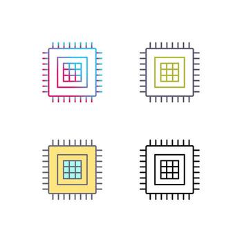 icono de vector de procesador