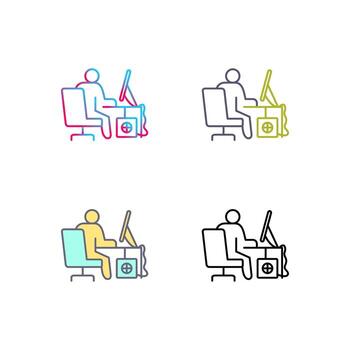 Computer Worker Vector Icon