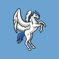Pegasus character logo design vector. vector