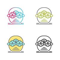 Flower Basket Vector Icon