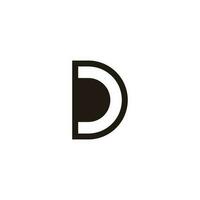 simple geometric letter dc negative space logo vector