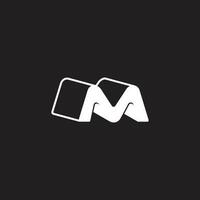 letter m 3d tunnel shape symbol logo vector