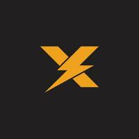 x thunder shape simple flat geometric logo vector