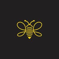 abeja símbolo hilo lineal diseño logo vector