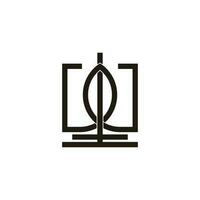 letter w simple linked geometric line design symbol vector