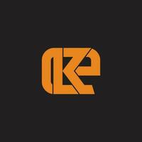 letter ke square linked geometric line logo vector