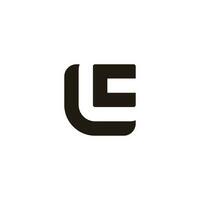 letter lc simple geometric square logo vector