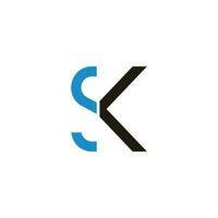 letter sk linked slice simple logo vector