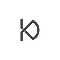 letter dk simple linked line logo vector