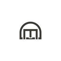 letter mn simple geometric line logo vector