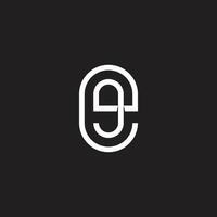 letter eg simple rotate line logo vector
