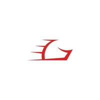 letter g fast geometric swoosh logo vector