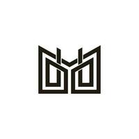 letter mb linked geometric linked line logo vector