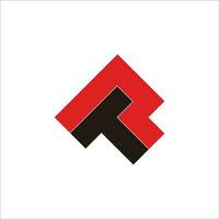 letter tp square arrow up geometric colorful design logo vector
