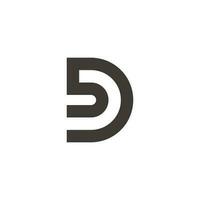 letter bd simple geometric linear logo vector