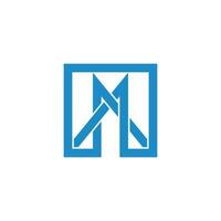 letter mn simple overlapping line logo vector