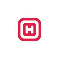 letter h square geometric linear simple logo vector