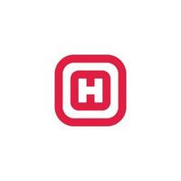 letter h square geometric linear simple logo vector