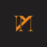 letter vm serif font logo vector