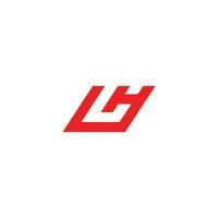 letter lh simple line geometric logo vector